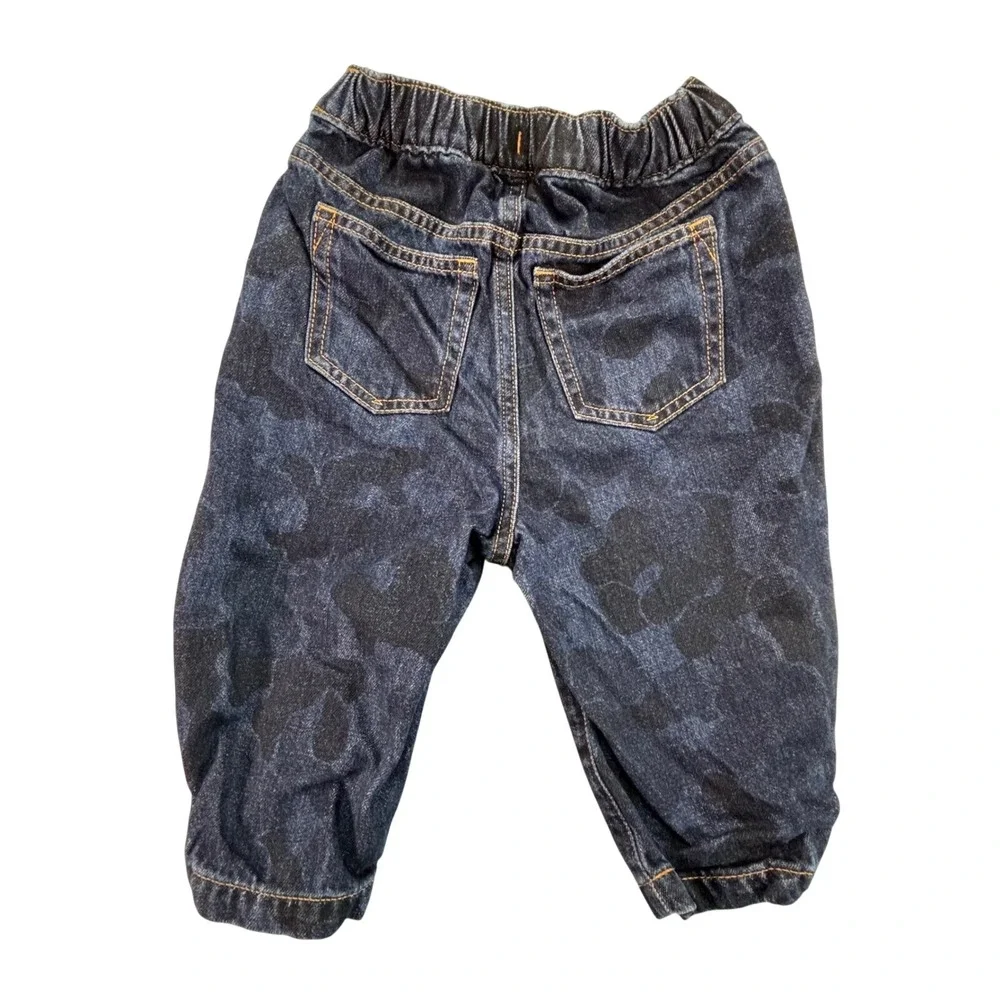 Baby‎ Gap Barrel Jeans Kids 2 Years Dark Blue Camo Print Elastic Waist
